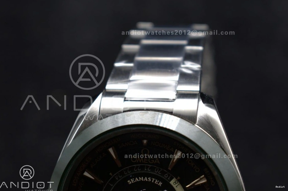 Worldtimer Best Green on A8938 Aqua 1:1 Bracelet Terra 43mm GMT SS Clone Super VSF Edition Ceramic 1123